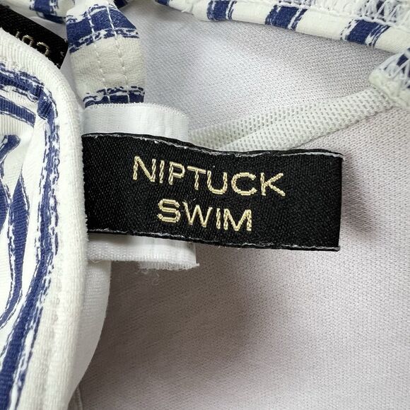 NIPTUCK One Piece Swimsuit Mutli Fit Cup Slimming Ruched Striped Women's US 8 - Picture 3 of 8